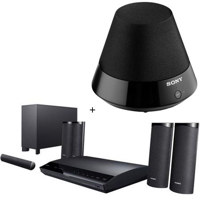Sony BDVE580 K3 5.1-Ch.3D Blu-Ray Home Theater System, iPhone Remote Control w/Wireless Speaker - Bundle