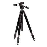 Sunpak Pro 723P Carbon Fiber Tripod with 3-Way Photo Video Panhead Quick Release, Supports 15 4 lbs,