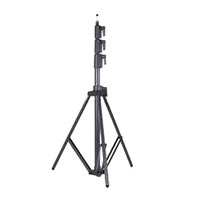 Sunpak Platinum Series 8.2' Master Lightstand with 5/8 Mounting Stud, 3 Sections with 2 Risers, Stainless Steel Chrome.