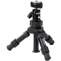Sunpak Mini-PRO Plus/B Table Tripod with Compact Ball Head - Black Anodized Finish - Supports 2 lbs. 3 oz.