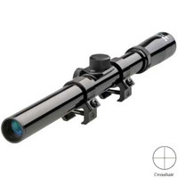 Tasco 4 x 15mm Rimfire Series Riflescope, Gloss Black Finish with Crosshair Reticle, for .22 &amp; Air Rifles. image