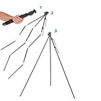 Tamrac Zipshot,TR406,Compact, Ultra-Light Aluminum Tripod with Ball Head, Maximum Height: 44", Supports 3 lbs., Black