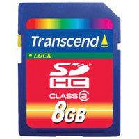Transcend 8 GB Secure Digital High Capacity (SDHC) Class 2 Memory Card image