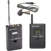 Azden 305LT Wireless Microphone System with 305UPR Receiver, 35BT Belt Pack Transmitter &amp; ECM Lavaliere Microphone image