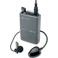 Azden IRB-10C Dual-Channel Selectable Infrared Wireless Bodypack Transmitter with Clip-On Microphone/Emitter