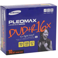 Samsung DVD+R, 16x Plus Media, 10 Pack in Slim Jewel Case