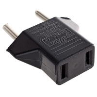 Adorama AC Plug Adapter - Converts USA Flat Bladed Plugs to European Round Plugs