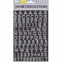 Pioneer Self-Adhesive 3-D Silver Letters for Scrapbooks.