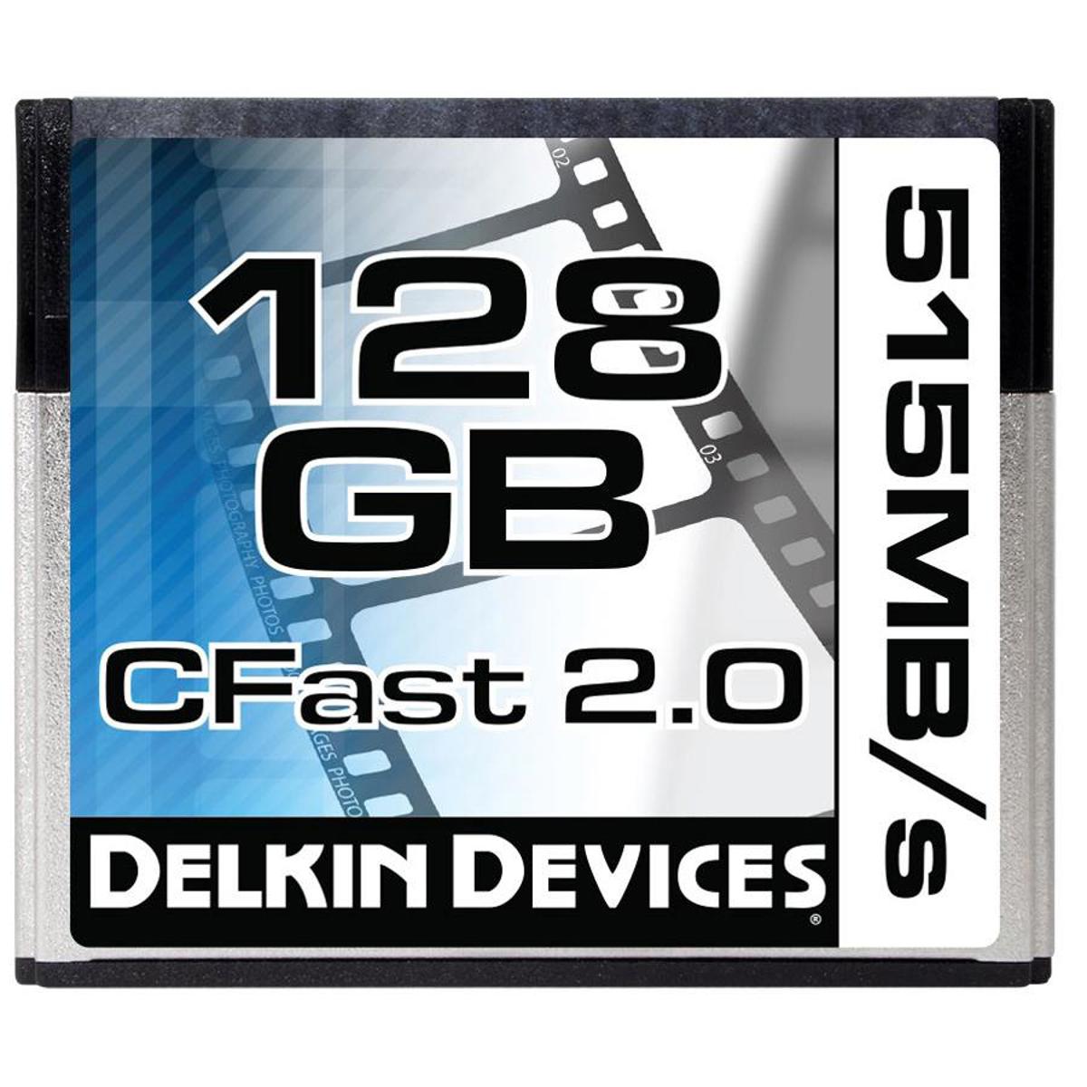 Delkin Devices CFast 2.0, 128GB Memory Card, 515/440MB/s Read/Write Speeds