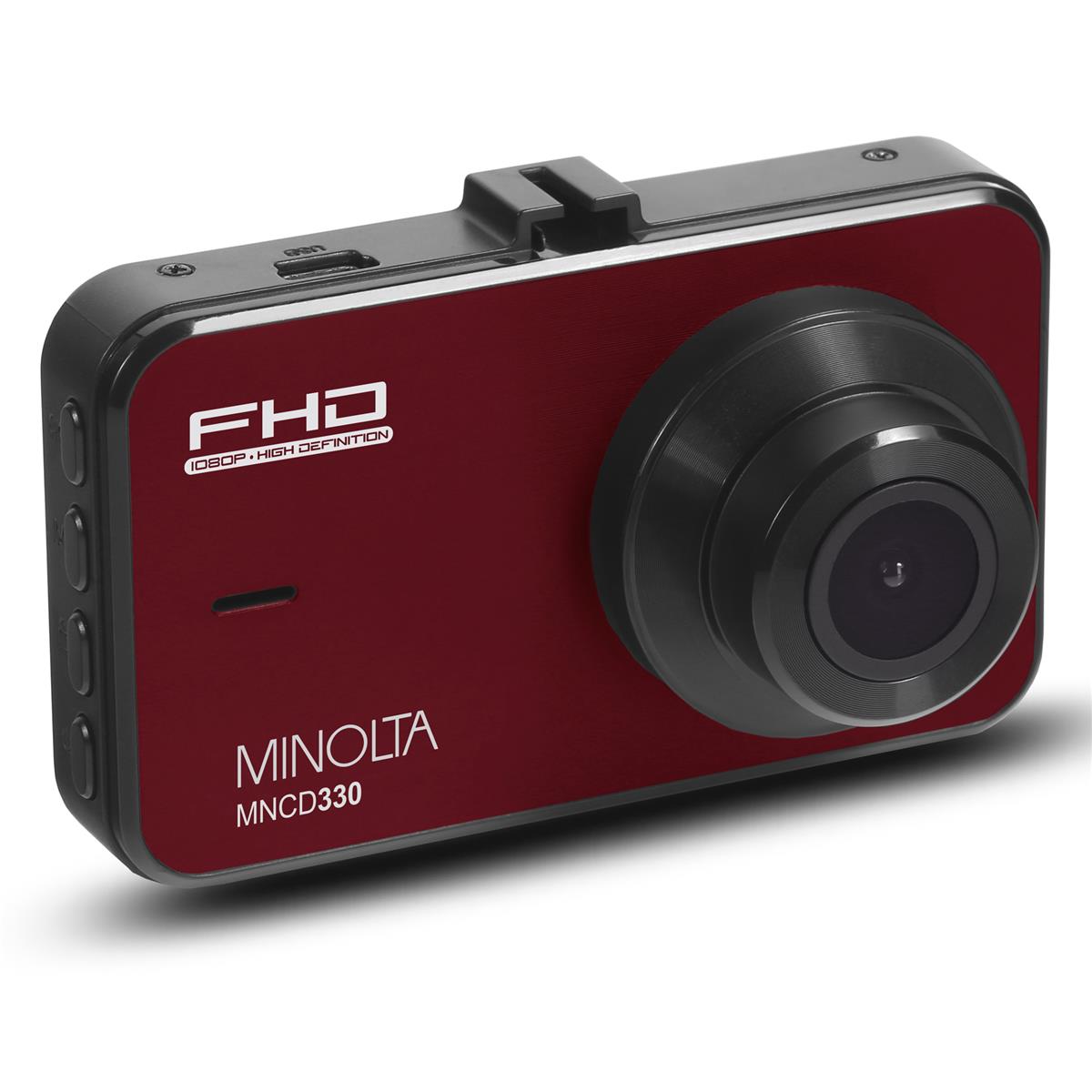 

Minolta MNCD330 12MP Full HD 3.0" LCD Screen Dash Camera, Red