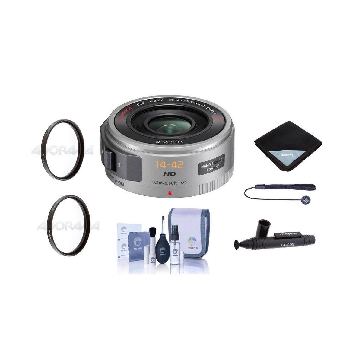 

Panasonic Lumix G X Vario PZ 14-42mm f/3.5-5.6 Lens, MFT w/PC Software & Acc Kit
