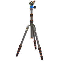 

3 Legged Thing Punks Brian Carbon Fiber 5-Section Travel Tripod with AirHed Neo Ballhead, 74" Max Height, 30 lbs Capacity, Gray with Blue