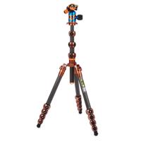 

3 Legged Thing Legends Bucky 5-Section Carbon Fiber Travel Tripod System with AirHed Vu Ball Head, Bronze & Blue
