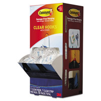 

3M Command Medium Hooks & Strips, 50 Hooks & 50 Adhesive Strips, Clear, Plastic