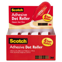 

3M Scotch Adhesive Dot Roller Value Pack, 0.3"x49' (4-Pack)