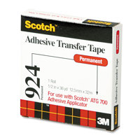 

3M Scotch ATG Adhesive Transfer Tape 924, 1/2"x 36yds