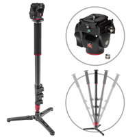 

3Pod Orbit 4-Section Carbon Fiber Handheld Monopod Stick for DSLR Photo & Video,Sports Cameras, Fluid Base, Tilt Head with Quick Release, Tripod Legs & Bag. 65"