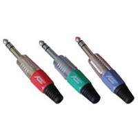 

Audio 2000s Male 1/4" Stereo Connector (TRS), Red/Green/Blue, 3-Pack