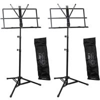 

Audio 2000s AST4445 Portable Sheet Music Stand with Heavy-Duty Carrying Pouch, Black, 2-Pack