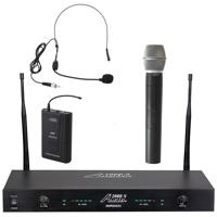 

Audio 2000s AWM6002U Professional Dual-Channel UHF Wireless Handheld & Headset Microphone System, Includes AWM6002U Receiver, AWX6070 Handheld Microphone, Body-Pack Transmitter, AWX6070B-H Headset Microphone