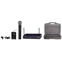 

Audio 2000s AWM6032UL UHF Dual-Channel Wireless Lavalier/Handheld Microphone System, Includes AWR6032U Receiver, AWX6030 Handheld Microphone, Body-Pack Transmitter, Lavalier Microphone