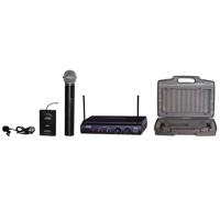 

Audio 2000s AWM6032UX UHF Dual-Channel Wireless Headset/Handheld Microphone System, Includes AWR6032U Receiver, AWX6030 Handheld Microphone, Body-Pack Transmitter, Headset Microphone