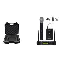 

Audio 2000s AWM6074UL UHF Dual-Channel Wireless Handheld/Lavalier Microphone System, Includes AWR6074U Receiver, Body-Pack Transmitter, Lavalier Microphone, Handheld Microphone