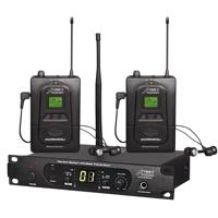 

Audio 2000s AWM6305U Professional UHF Wireless In-Ear Monitoring System with 100 Adjustable Frequency, Includes Receiver, 2x Transmitter, 2x Earphones and PVC Carrying Case