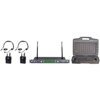 

Audio 2000s AWM6547DU Professional Dual-Diversity UHF Wireless Headset Microphone System, Includes AWR6547DU Receiver, 2x AWX6540H Headset Microphone & 2x Body-Pack Transmitter