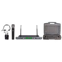 

Audio 2000s AWM6547DU Professional Dual-Diversity UHF Wireless Handheld & Headset Microphone System, Includes AWR6547DU Receiver, AWX6540 Handheld Microphone, Body-Pack Transmitter & AWX6540H Headset Microphone