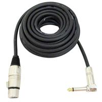 

Audio 2000s ADC2023 20'x6mm 24AWG Metal XLR Female to 1/4" Male TS Right-Angle Microphone/Audio Cable