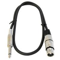 

Audio 2000s ADC2028-P Premium 3'x6mm 24AWG Metal XLR Female to Metal 1/4" Male TS Patch/Audio Cable