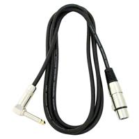 

Audio 2000s ADC202H 6'x6mm 24AWG Metal XLR Female to Metal 1/4" Male TS Right-Angle Patch/Audio Cable