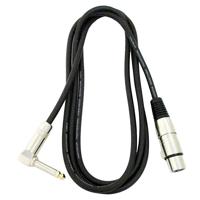 

Audio 2000s ADC202H 6'x6mm 24AWG Metal XLR Female to Metal 1/4" Male TS Right-Angle Patch/Audio Cable