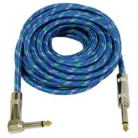 

Audio 2000s ADC204M 15'x6.5mm 1/4"Straight to Right Angle Instrument Cable with Nylon Sleeve for Guitar