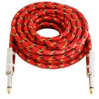 

Audio 2000s ADC204Z 20'x6.5mm 1/4" Straight to Straight Instrument Cable with Red Nylon Sleeve for Guitar