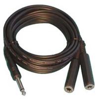 

Audio 2000s ADC210A 5'x4/8mm Two 1/4" Female Mono (TS) to One 1/4" Male Mono (TS) Audio Cable