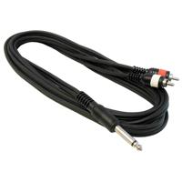 

Audio 2000s ADC210F-P Premium 10'x4/8mm Two RCA Male to One 1/4" Male Mono (TS) Audio Cable