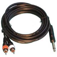 

Audio 2000s ADC210G 20'x4/8mm Two RCA Male to One 1/4" Male Mono (TS) Audio Cable