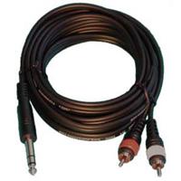 

Audio 2000s ADC210J 10'x4/8mm Two RCA Male to One 1/4" Male Stereo (TRS) Audio Cable