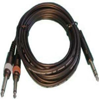 

Audio 2000s ADC210Q-P Premium 10'x4/8mm Two 1/4" Male Mono (TS) to One 1/4" Male Stereo (TRS) Audio Cable