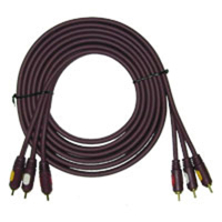 

Audio 2000s ADC2116 10'x6/6/6mm 3 RCA Male to 3 RCA Male Audio-Video Cable with Spiral Shield to Minimize Interference, Maroon