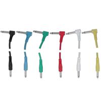 

Audio 2000s ADC2285 1' Mono 1/4" Male TS to Mono 1/4" Male TS Right Angle Patch Cables, 6-Pack