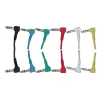 

Audio 2000s ADC228CS 4' Stereo 1/4" Male TRS Right Angle to Stereo 1/4" Male TRS Right Angle Patch Cables, 6-Pack