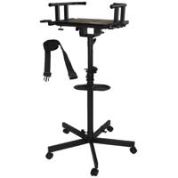 

Audio 2000s Karaoke Stand with Wheels and Metal Mic Holder for TV Monitor and Guitar Amplifier