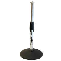 

Audio 2000s Desktop Microphone Stand with Iron-Cast Round Base, 8"-14" Adjustable Height