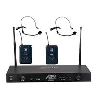 

Audio 2000s AWM6002UH Professional Dual Channel UHF Wireless Headset Microphone System, Includes AWM6002U Receiver, 2x AWX6070B Body-Pack Transmitter, 2x AWX6070B-H Headset Microphone