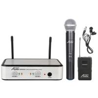 

Audio 2000s AWR6035UL UHF Dual Channel Wireless Handheld/Lavalier Microphone System, Includes AWR6035U Receiver, Handheld Microphone, Lavalier Microphone