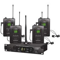 

Audio 2000s AWM6306U UHF Wireless In-Ear Monitoring System, Includes AWX6304U Transmitter, 4x AWR6304U Receivers, 4x Earphones and Carrying Case