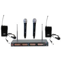 

Audio 2000s AWM6528UE UHF Four-Channel Handheld and Lavalier Wireless Microphone System, Includes AWR6528U Receiver, 2x AWX6528 Handheld Microphone and 2x AWX6528M Lavalier Microphone